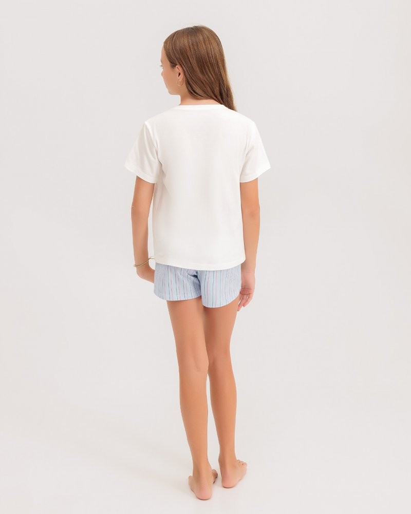 Pijama Infantil Feminino Manga Curta com Shorts Pijama Infantil Feminino Manga Curta com Shorts