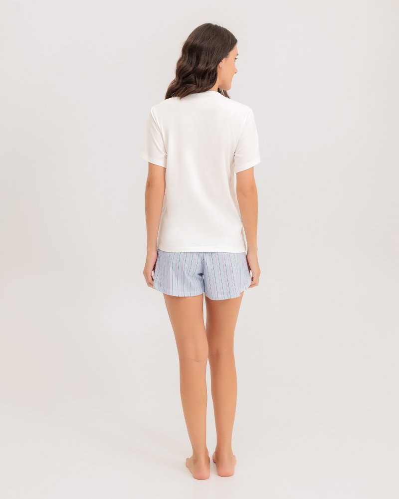 Pijama Feminino Manga Curta Com Shorts