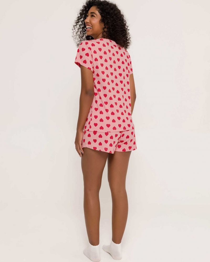 Pijama Feminino Manga Curta com Shorts
