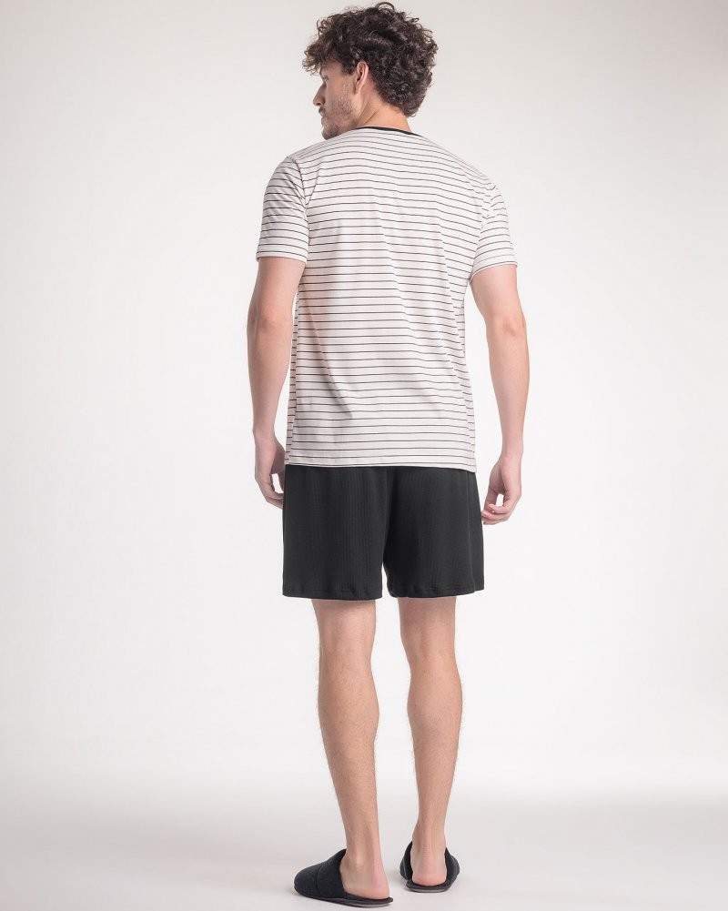 Pijama Masculino Manga Curta Com Bermuda Pijama Masculino Manga Curta Com Bermuda
