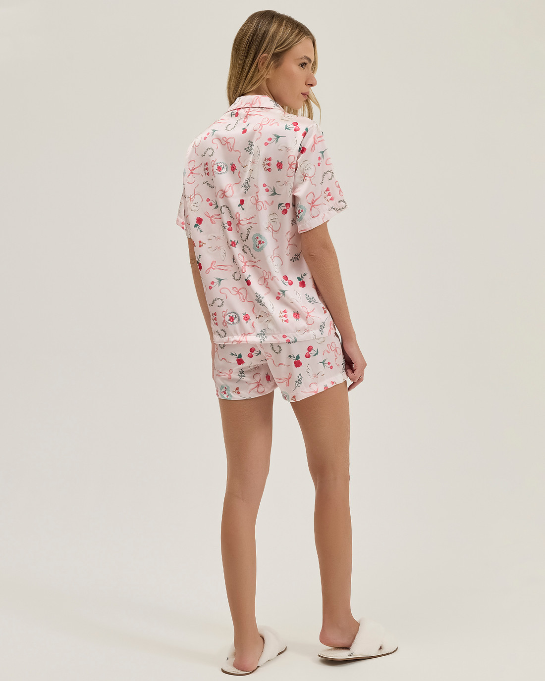 Pijama Feminino Manga Curta Americano Com Shorts