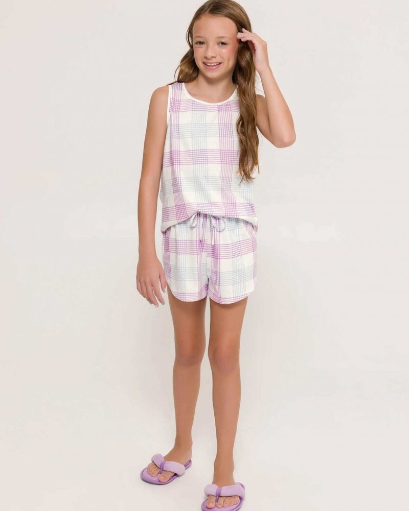 Pijama Feminino Infantil Regata com Shorts