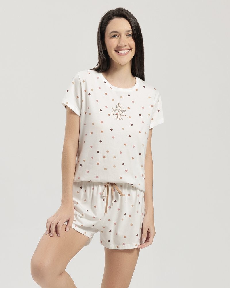 Pijama Feminino Manga Curta com Shorts
