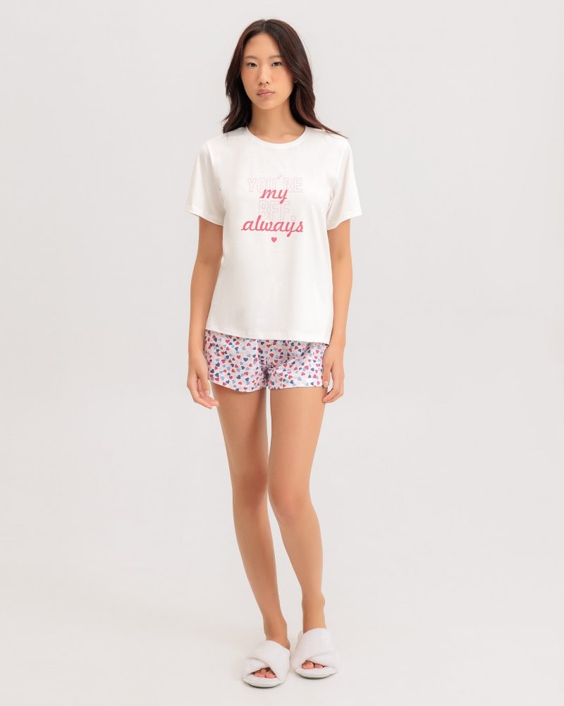 Pijama Feminino Manga Curta Com Shorts