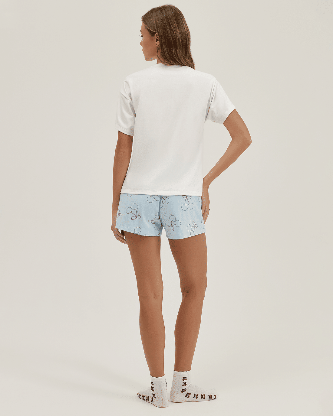 Pijama Feminino Manga Curta Com Shorts