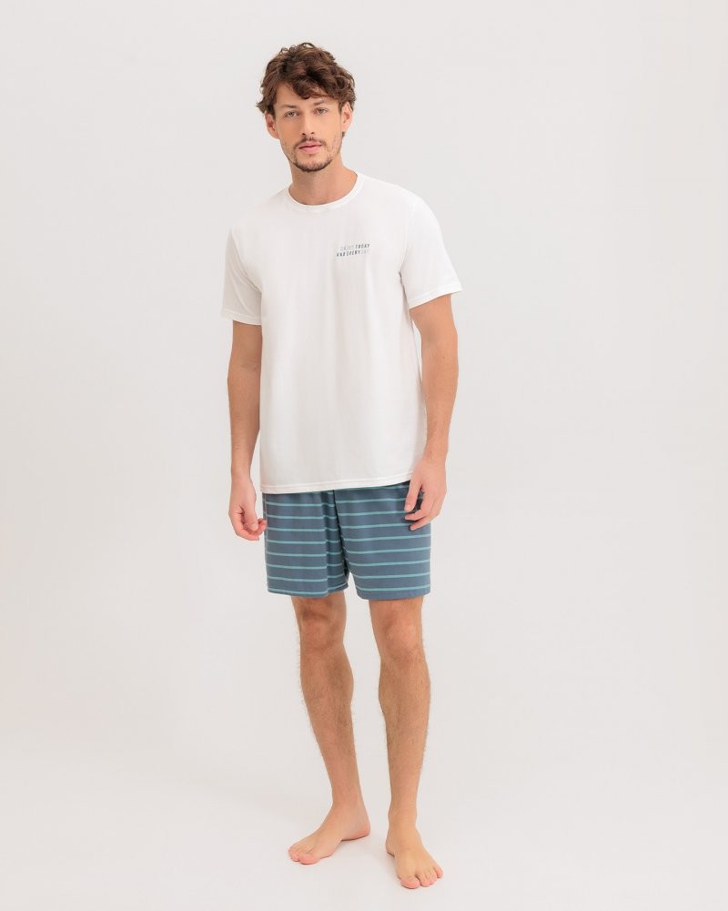 Pijama Masculino Manga Curta Com Bermuda Pijama Masculino Manga Curta Com Bermuda