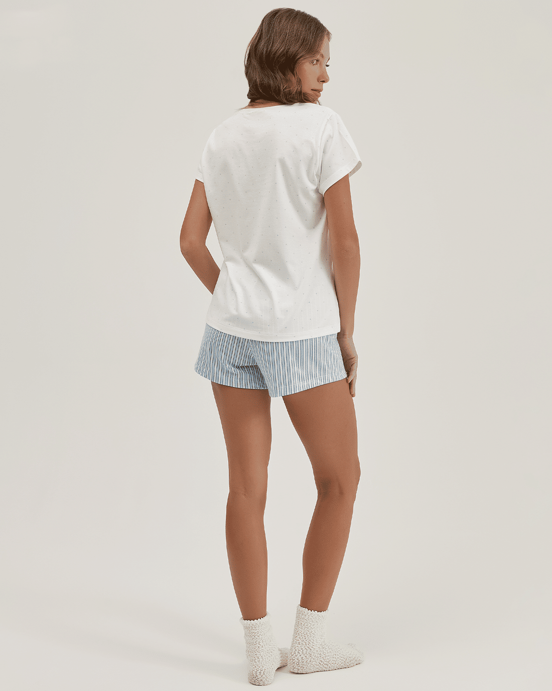 Pijama Feminino Manga Curta Com Shorts
