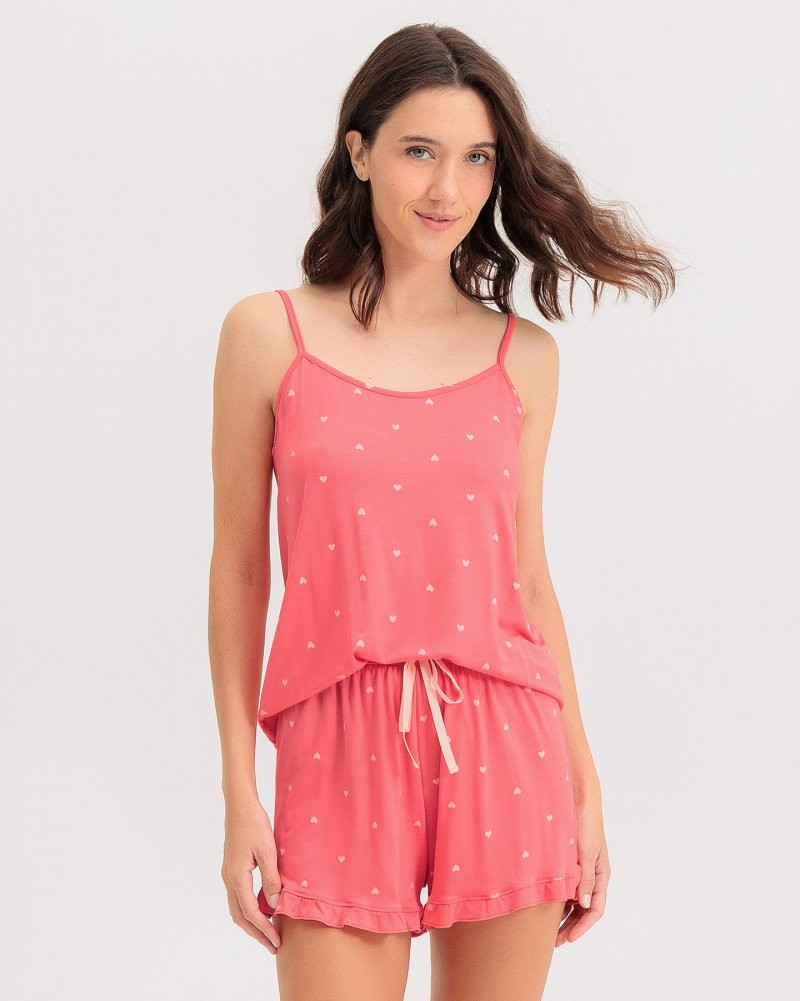 Pijama Feminino Alça Com Shorts