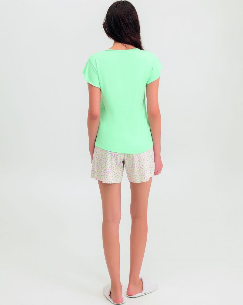 Pijama Feminino Manga Curta Com Shorts
