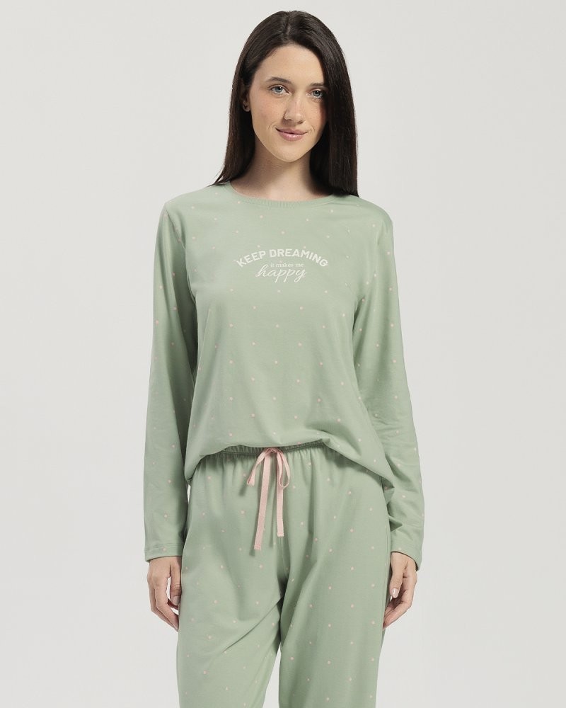Pijama Feminino Manga Longa com Calça Pijama Feminino Manga Longa com Calça