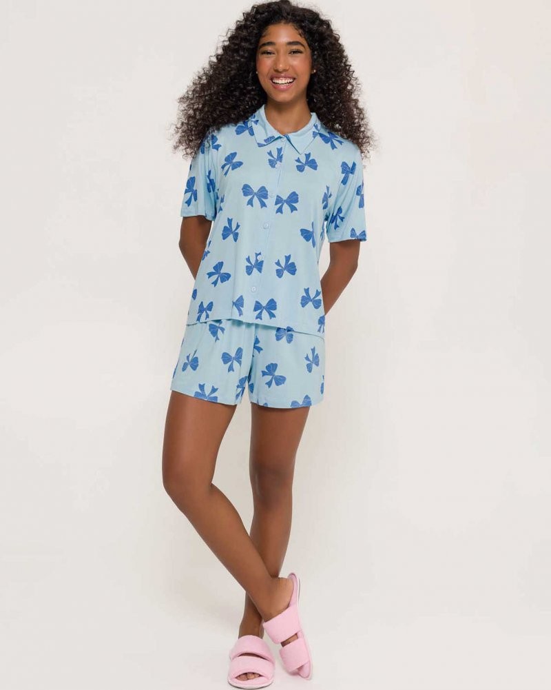 Pijama Feminino Manga Curta Americano com Shorts