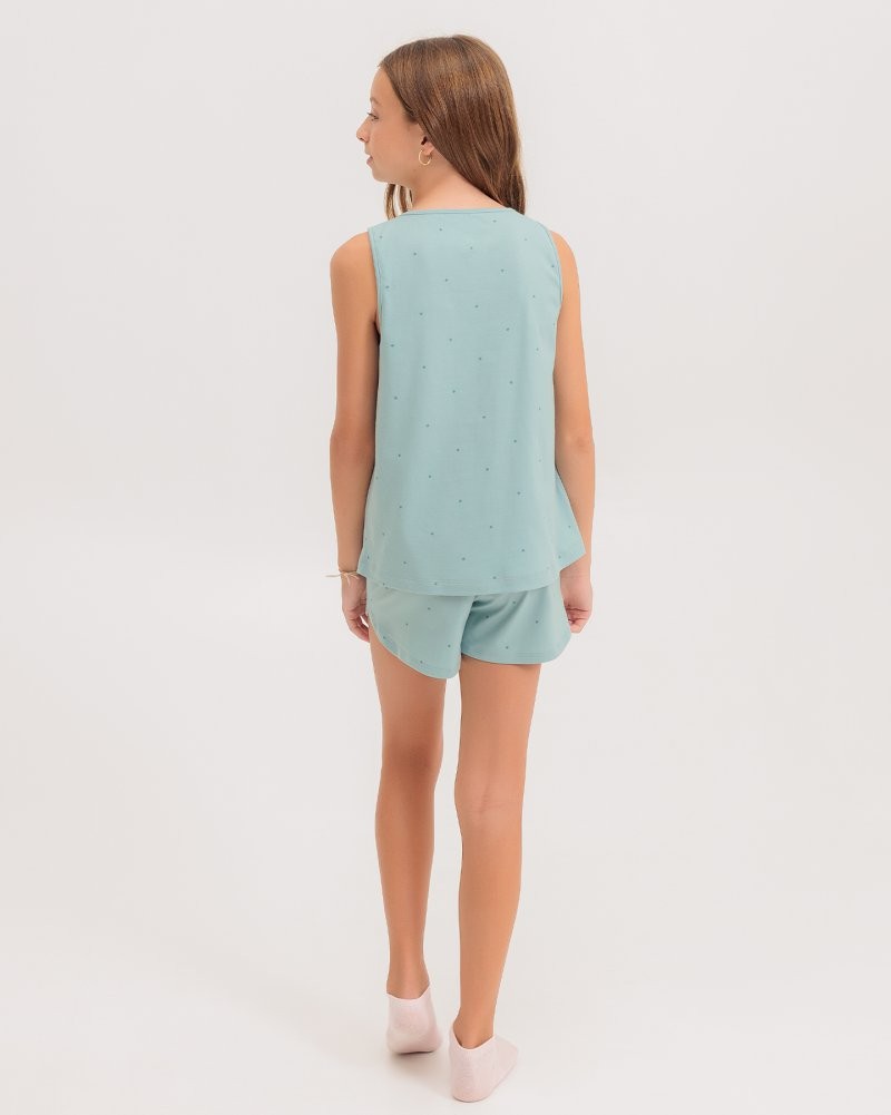 Pijama Infantil Feminino Regata Com Shorts