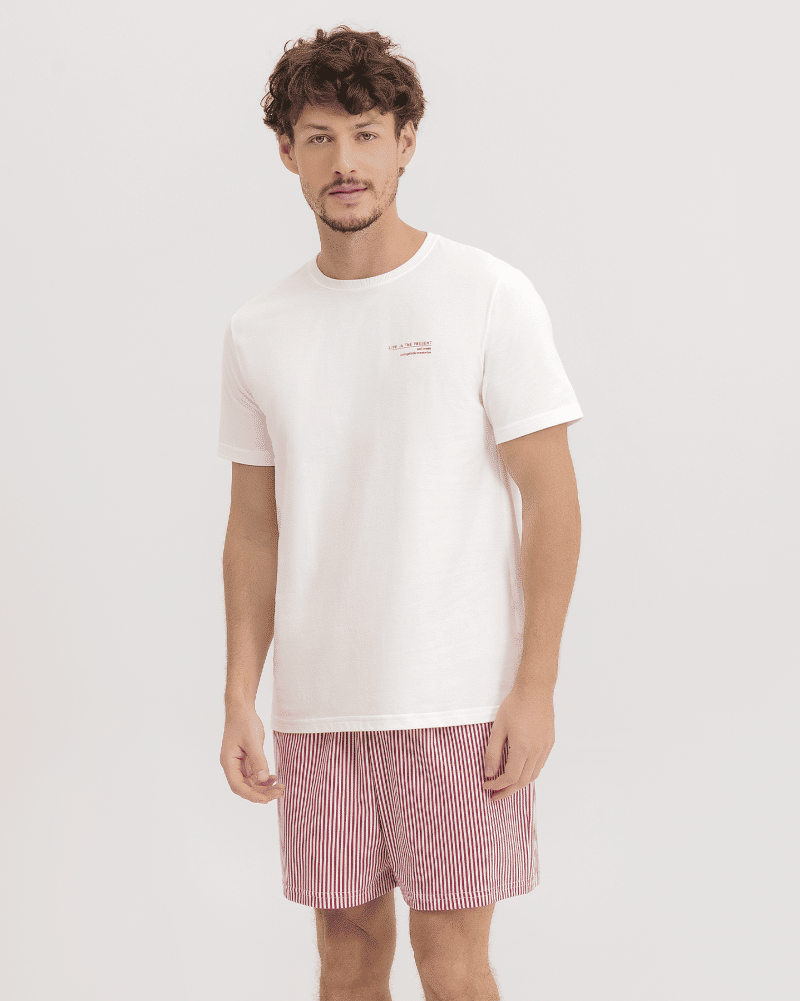 Pijama Masculino Manga Curta Com Shorts