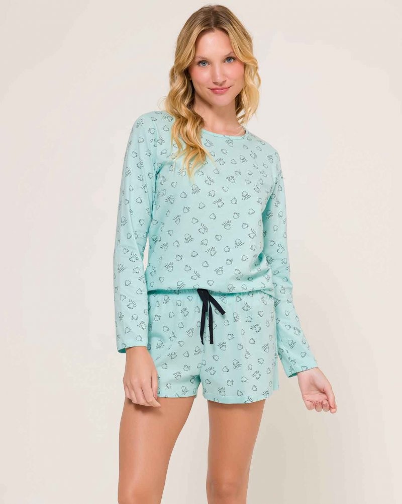 Short Doll Feminino Manga Longa