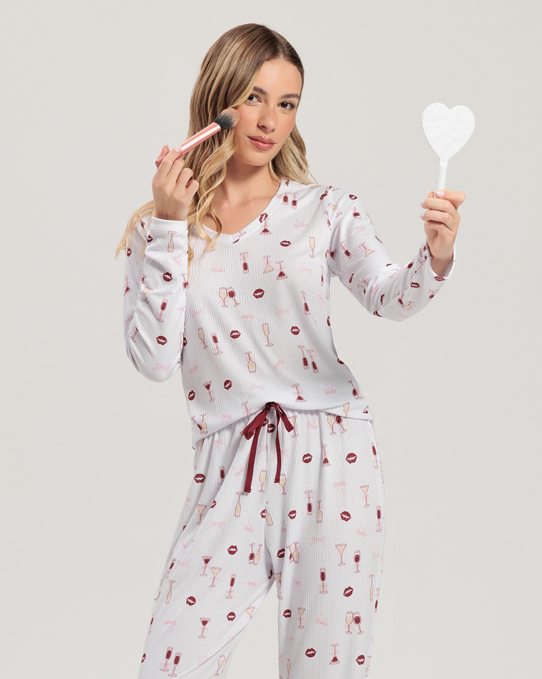 Pijama Feminino Manga Longa com Calça Pijama Feminino Manga Longa com Calça