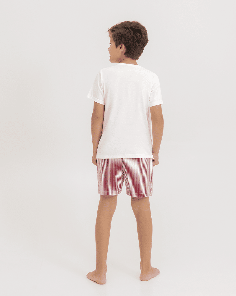 Pijama Masculino Infantil Manga Curta Com Shorts