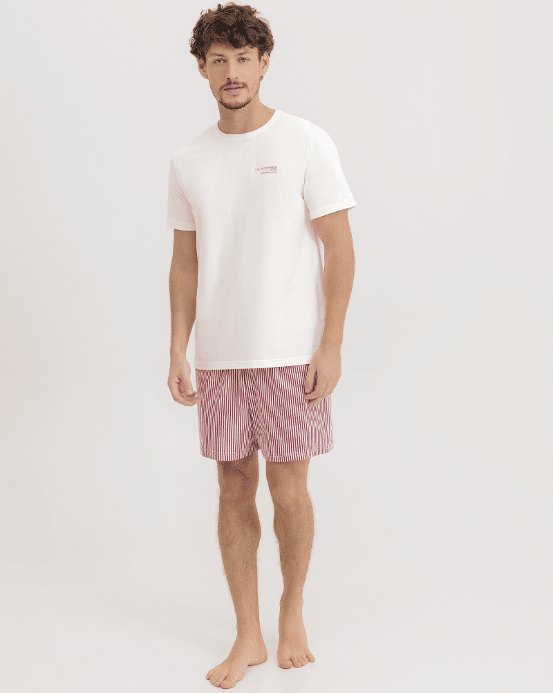 Pijama Masculino Manga Curta Com Shorts