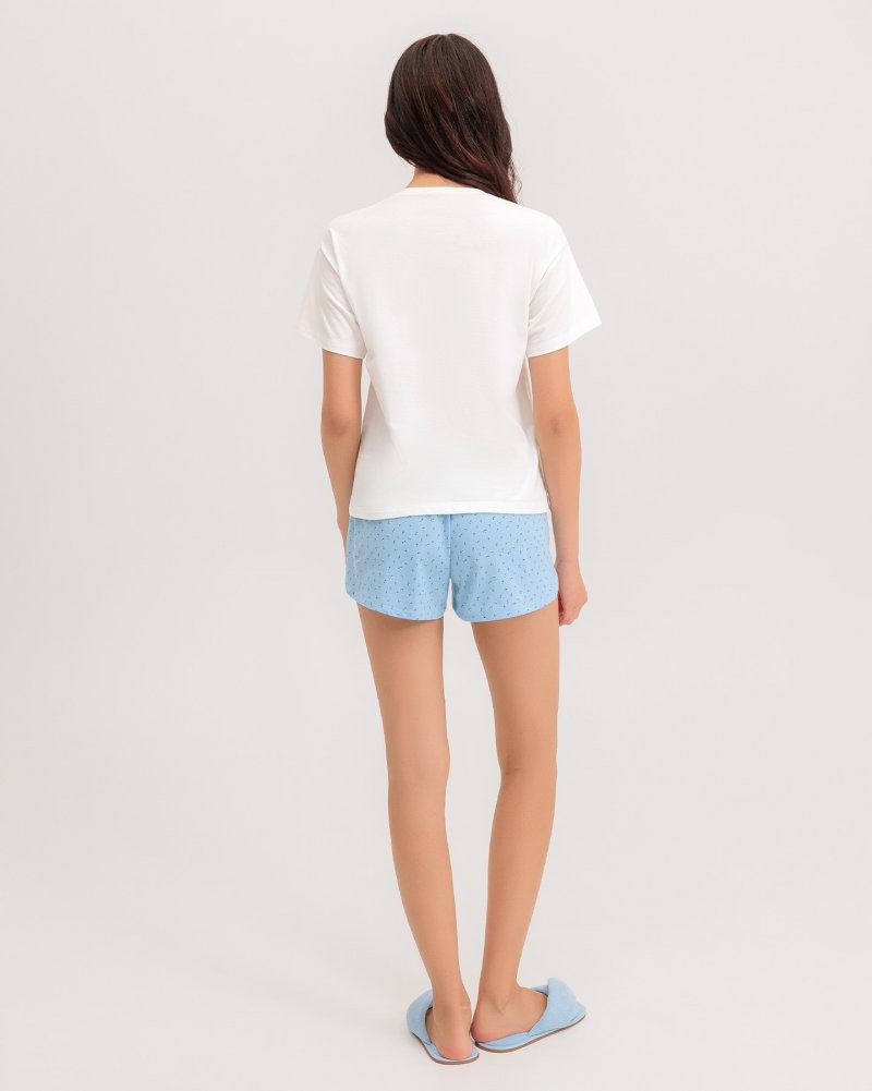 Pijama Feminino Manga Curta Com Shorts