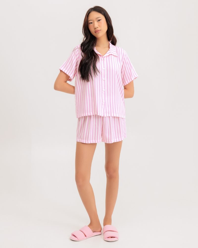 Pijama Feminino Manga Curta Americano Com Shorts