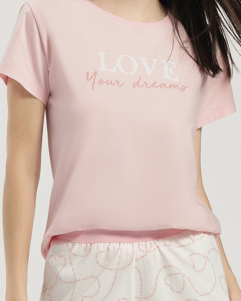 Pijama Feminino Manga Curta com Shorts