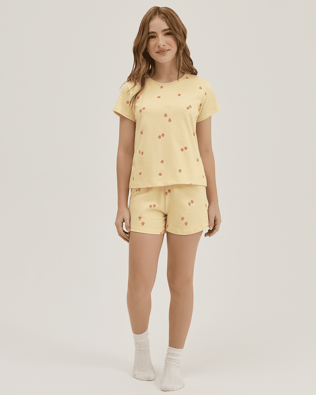 Pijama Feminino Infantil Manga Curta Com Shorts Pijama Feminino Infantil Manga Curta Com Shorts