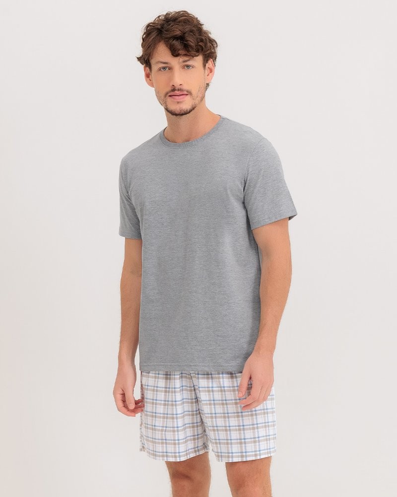 Pijama Masculino Manga Curta Com Shorts