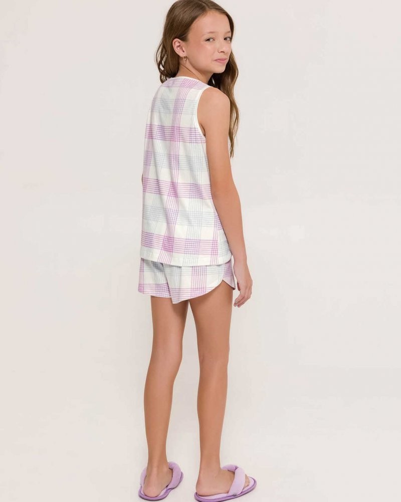 Pijama Feminino Infantil Regata com Shorts