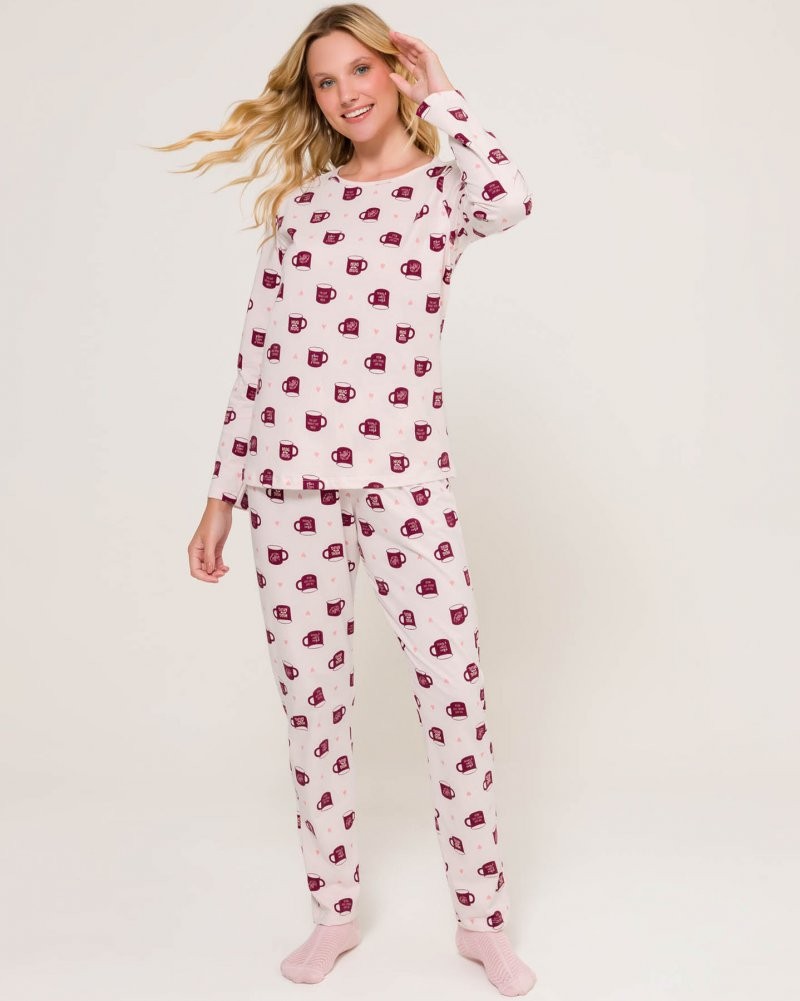 Pijama Feminino Manga Longa com Calça Pijama Feminino Manga Longa com Calça