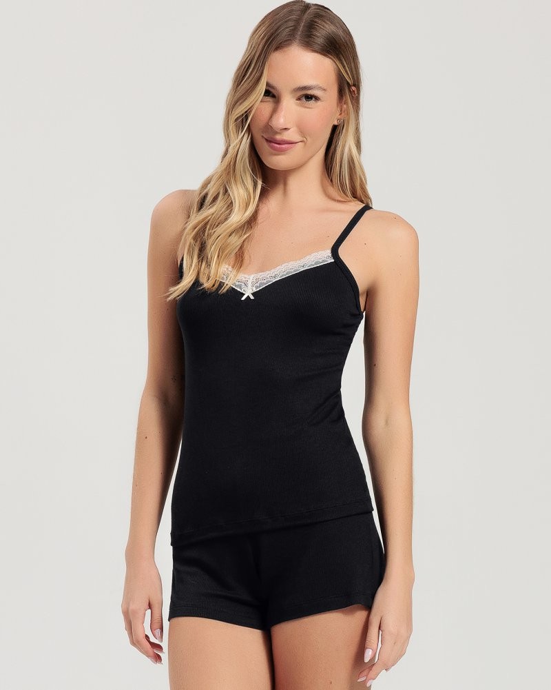 Pijama Feminino Alça Com Shorts