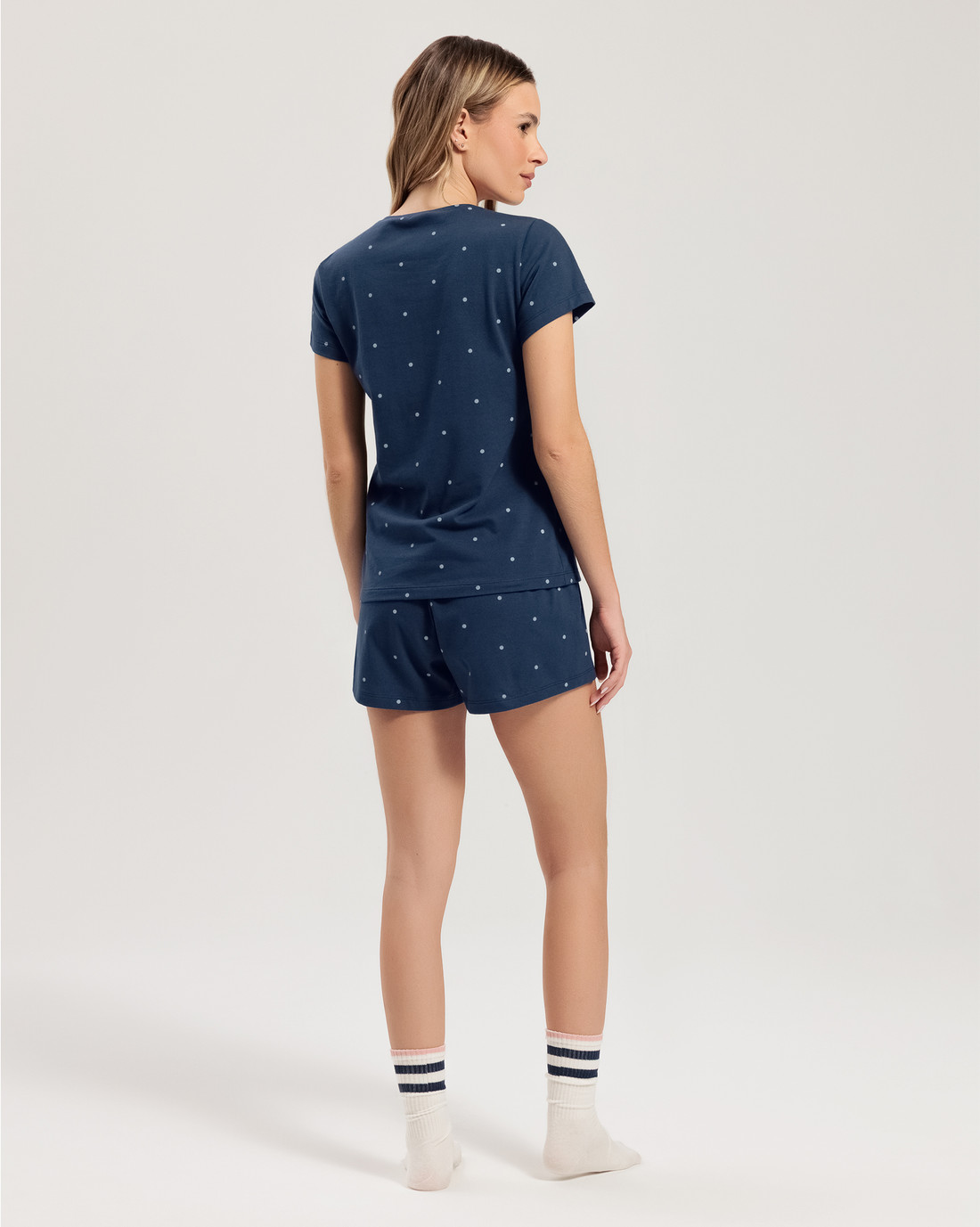 Pijama Feminino Manga Curta Com Shorts