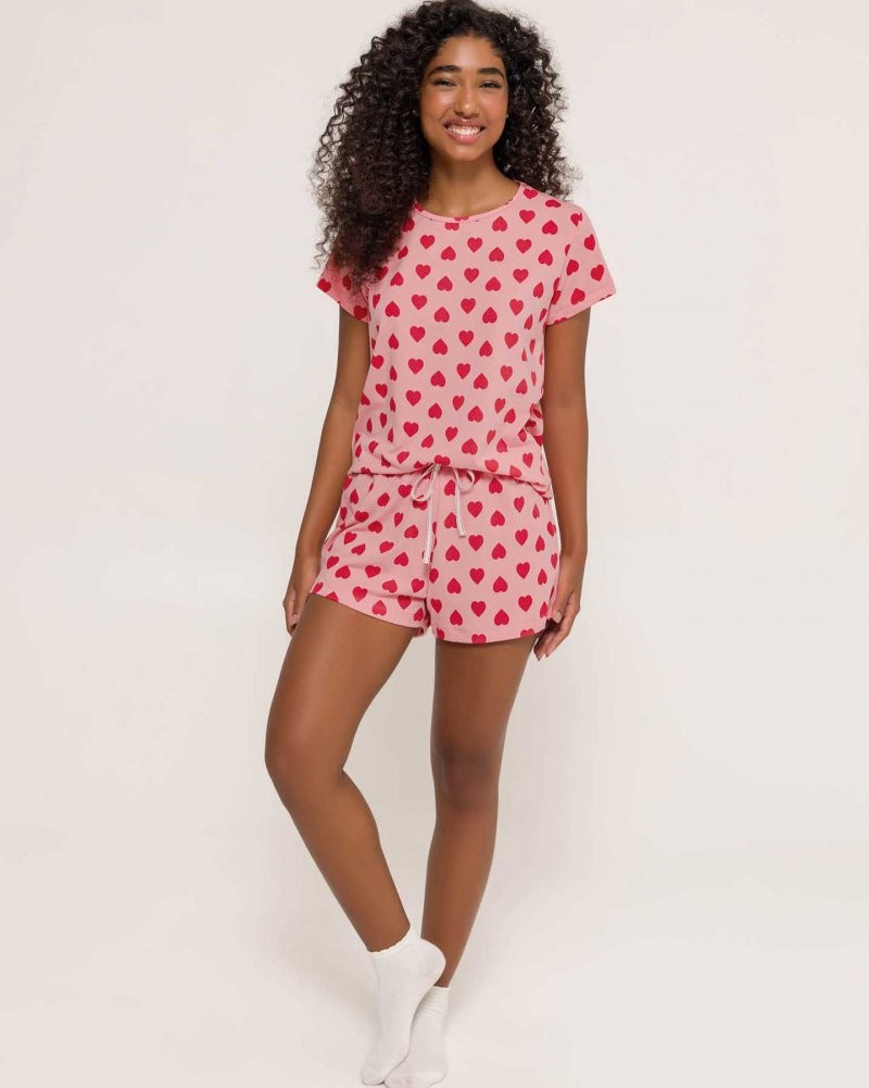 Pijama Feminino Manga Curta com Shorts