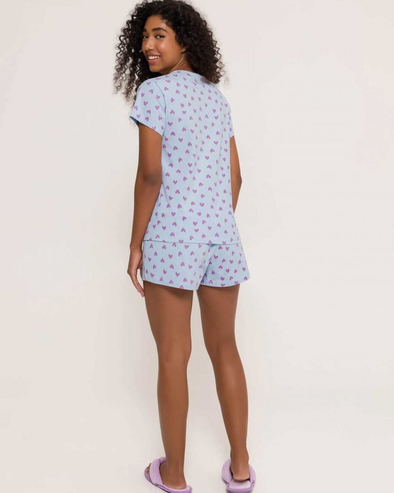 Pijama Feminino Manga Curta com Shorts