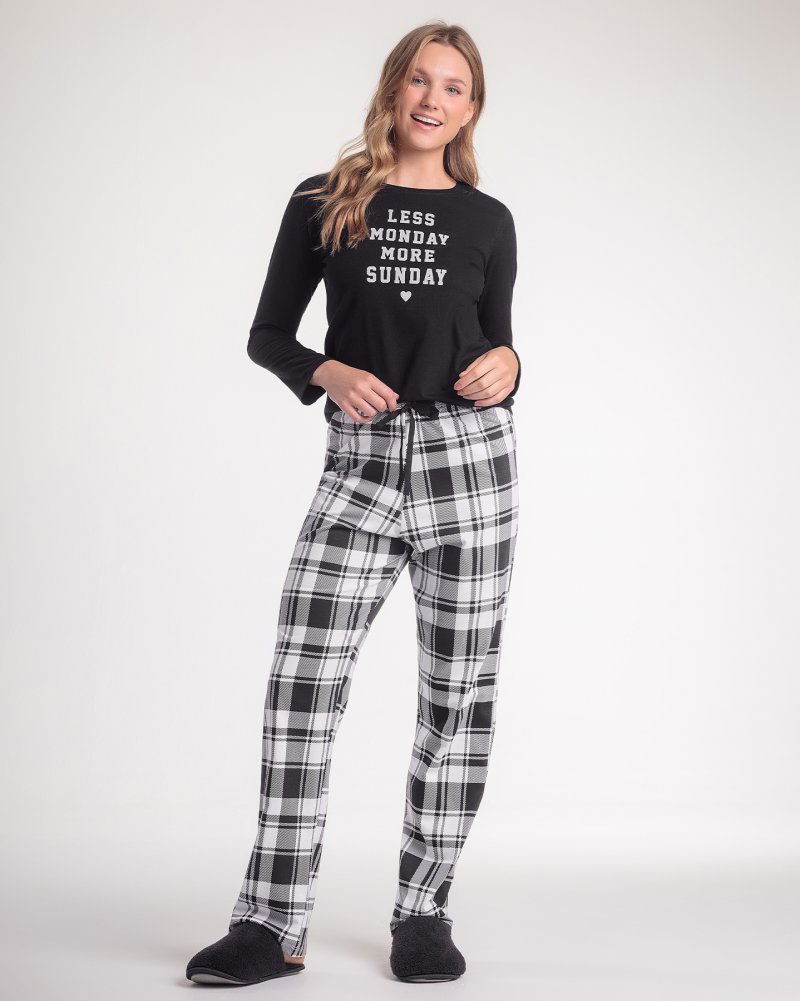 Pijama Feminino Manga Longa com Calça Pijama Feminino Manga Longa com Calça