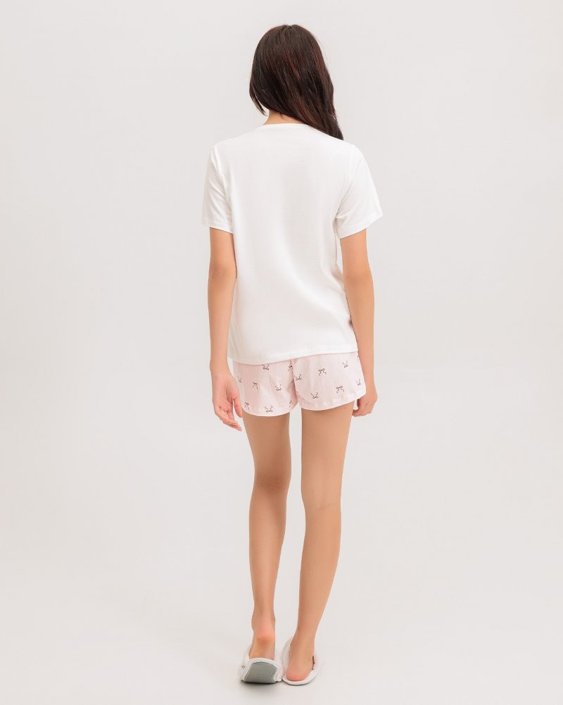 Pijama Feminino Manga Curta Com Shorts Pijama Feminino Manga Curta Com Shorts