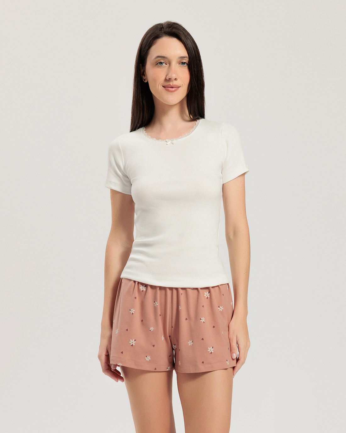 Pijama Feminino Manga Curta com Shorts Pijama Feminino Manga Curta com Shorts