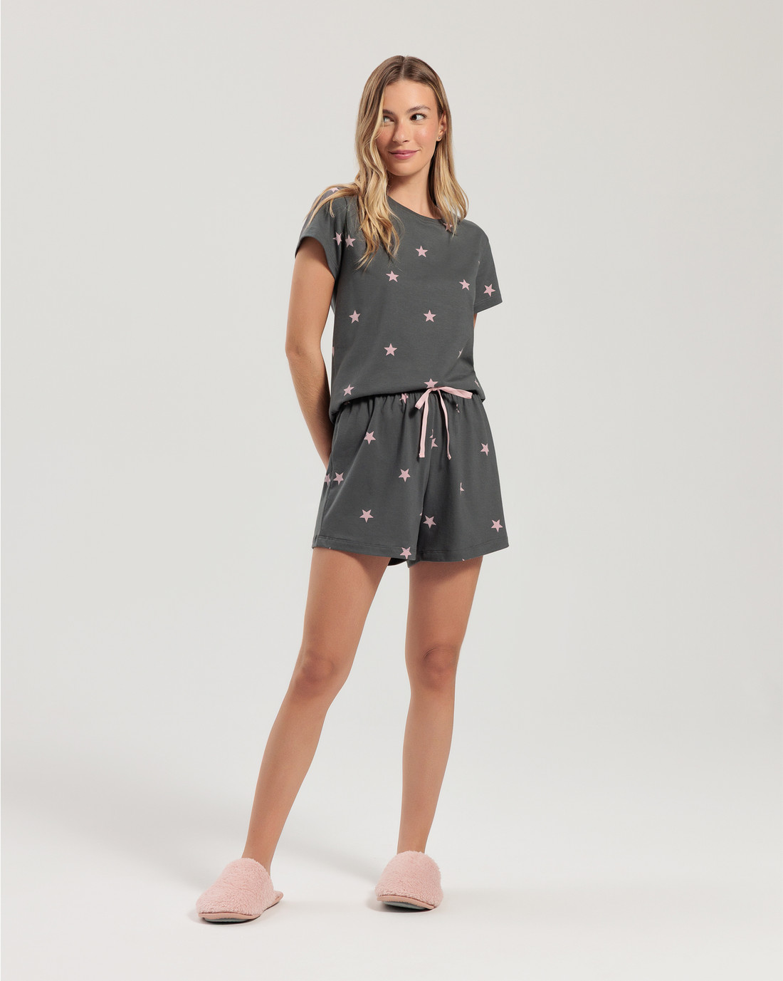 Pijama Feminino Manga Curta Com Shorts Pijama Feminino Manga Curta Com Shorts