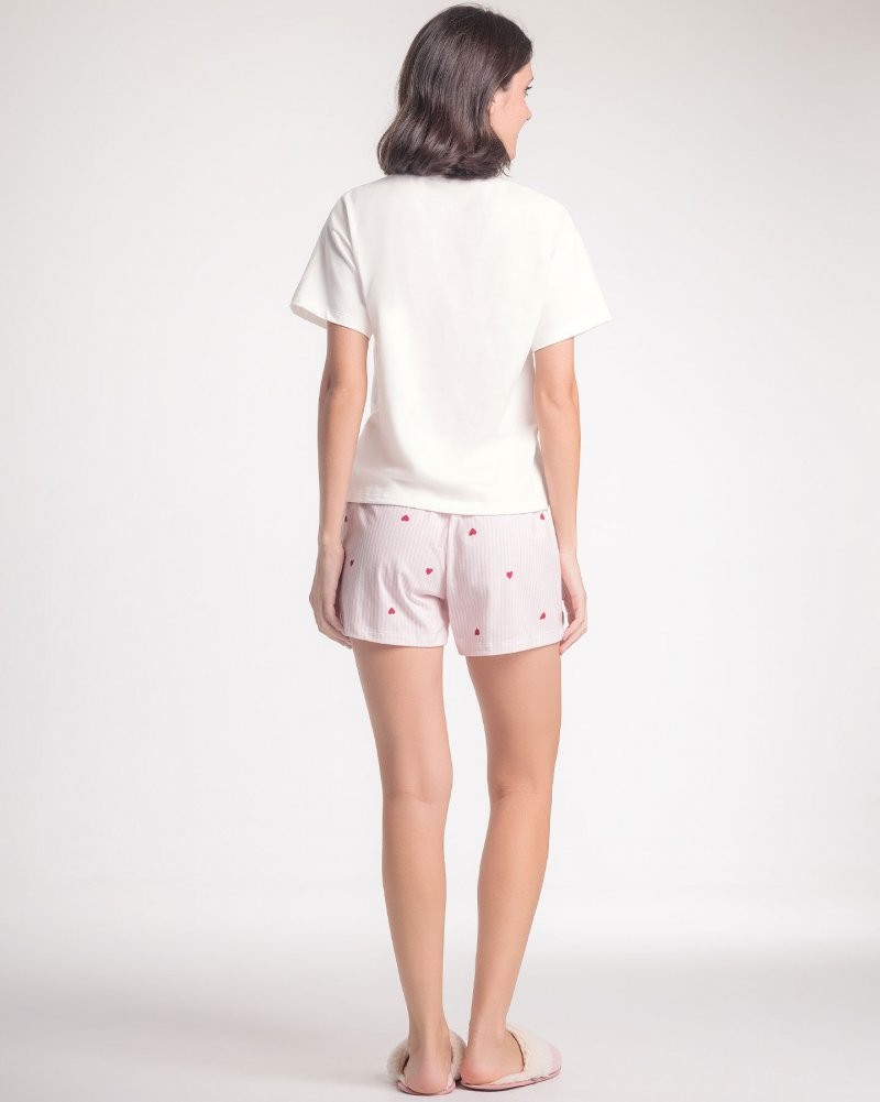 Pijama Feminino Manga Curta Com Shorts