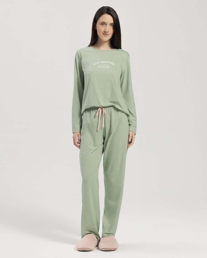 Pijama Feminino Manga Longa com Calça Pijama Feminino Manga Longa com Calça