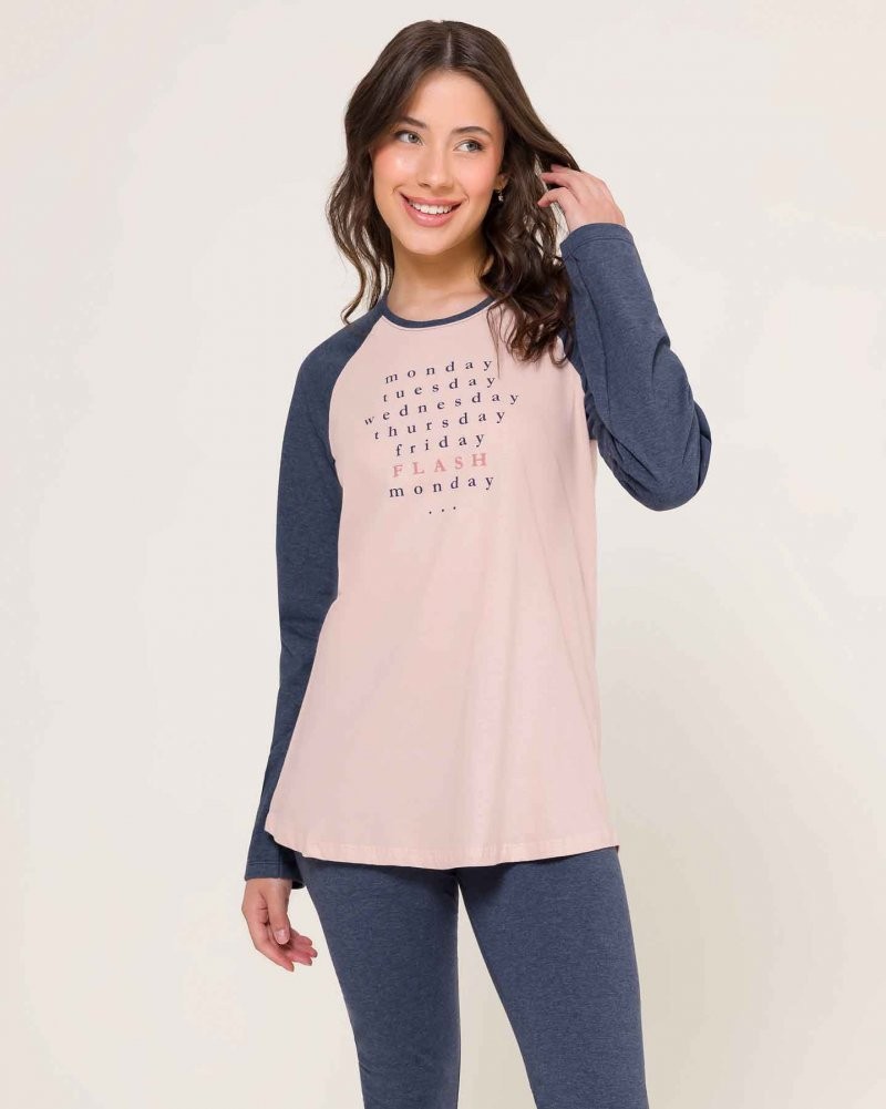 Pijama Manga Longa com Legging Feminino Pijama Manga Longa com Legging Feminino