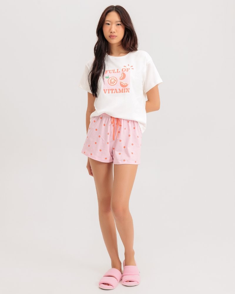 Pijama Feminino Manga Curta Com Shorts