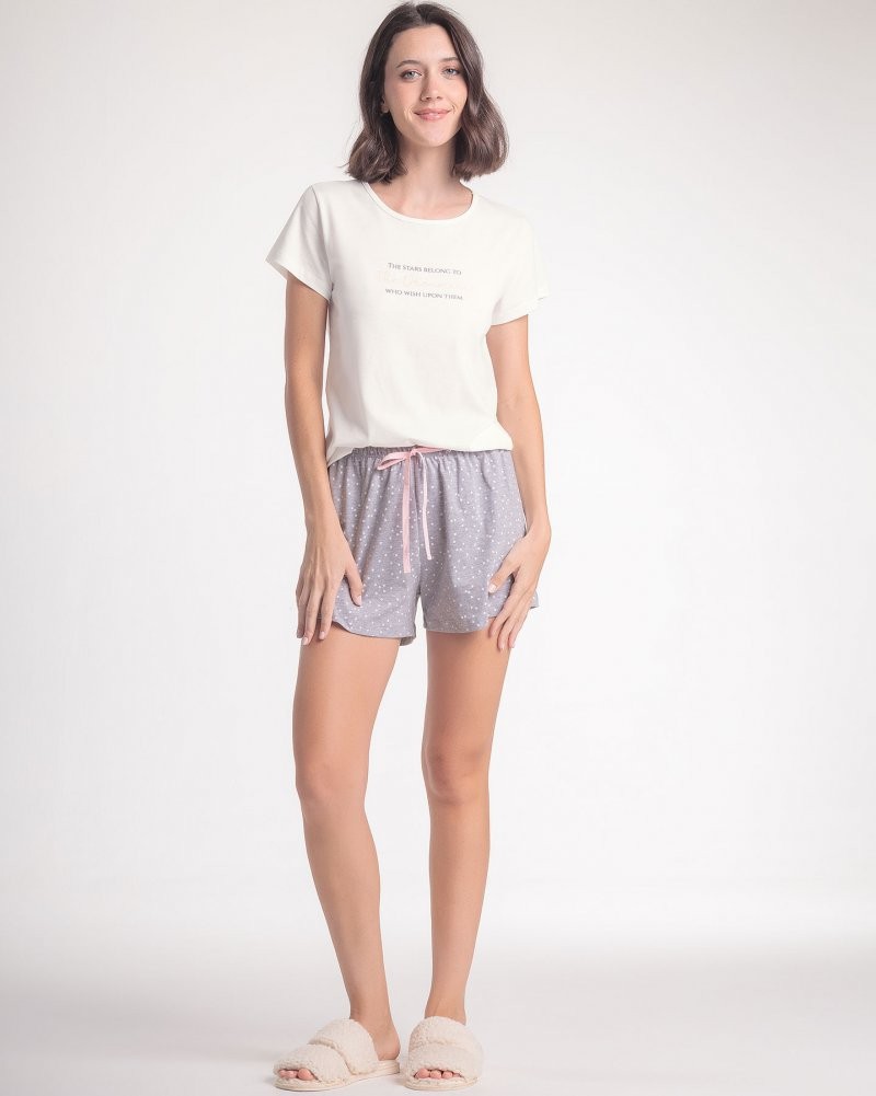 Pijama Feminino Manga Curta com Shorts