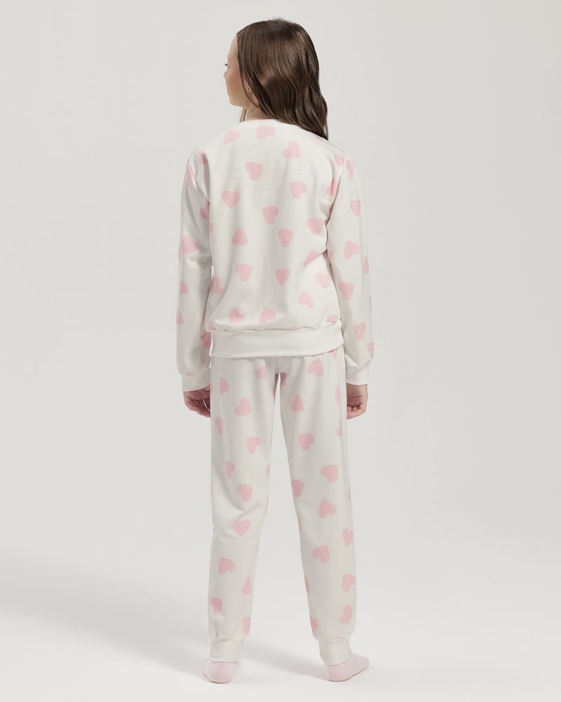 Pijama Feminino Infantil Manga Longa Com Calça Pijama Feminino Infantil Manga Longa Com Calça