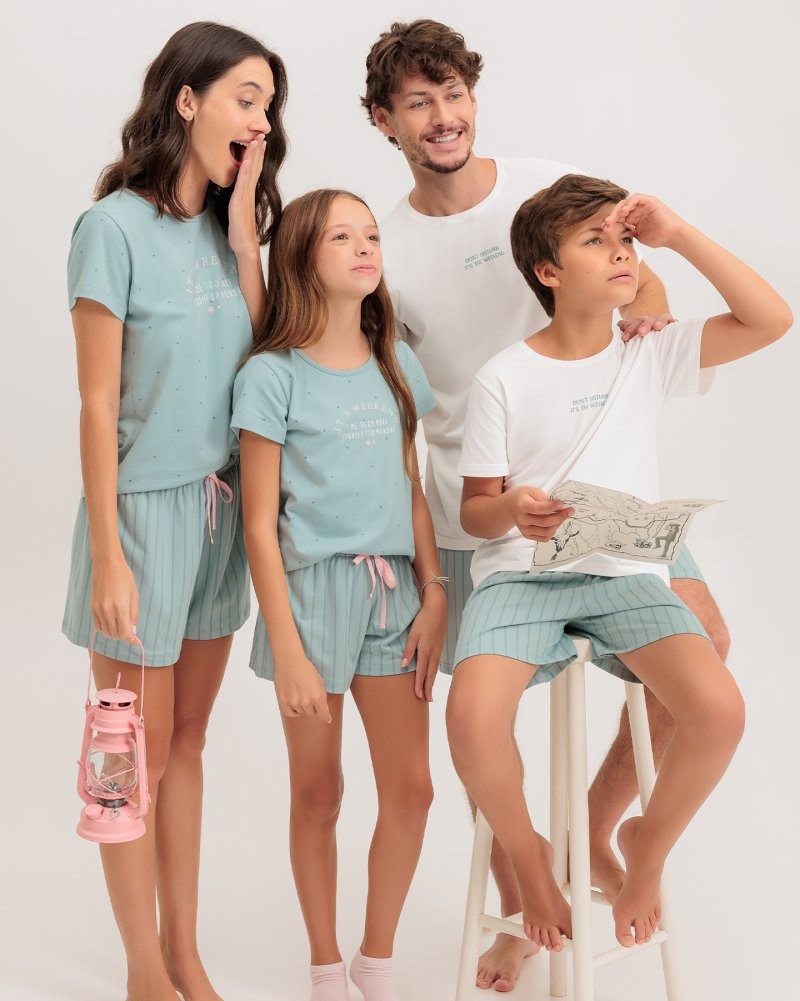 Pijama Feminino Manga Curta Com Shorts