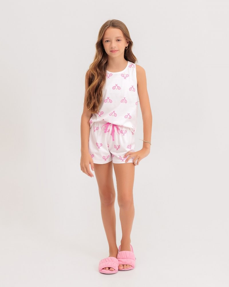Pijama Infantil Feminino Regata Com Shorts