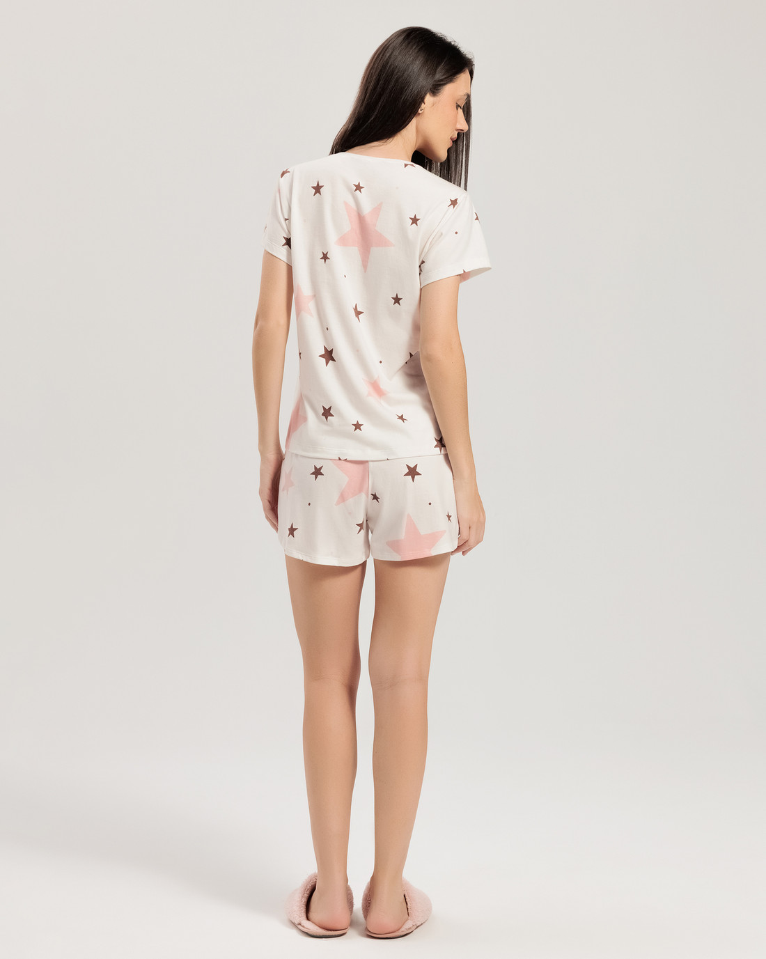 Pijama Feminino Manga Curta Com Shorts