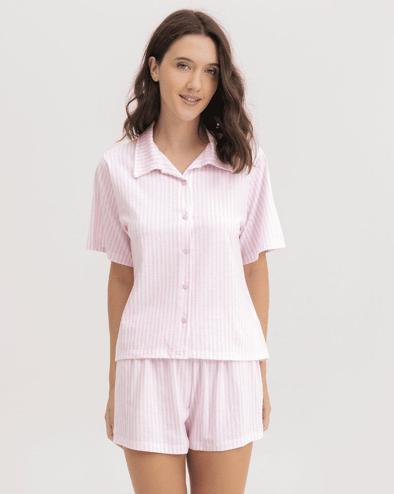 Pijama Feminino Manga Curta Americano com Shorts