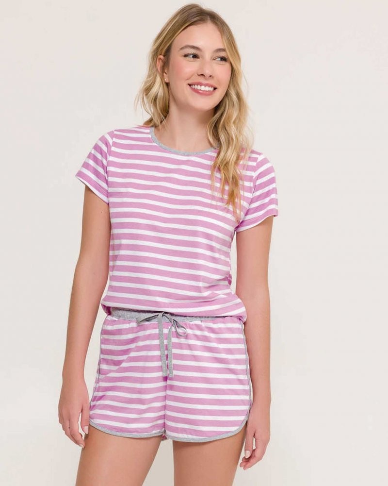 Pijama Feminino Manga Curta com Shorts Pijama Feminino Manga Curta com Shorts
