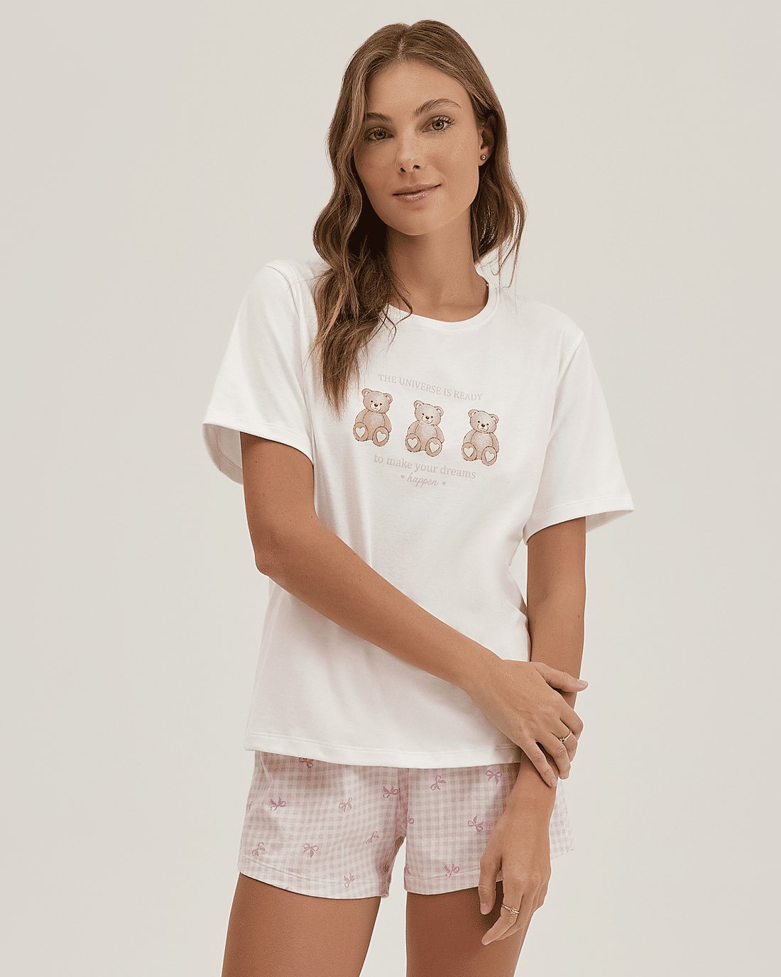 Pijama Feminino Manga Curta Com Shorts Pijama Feminino Manga Curta Com Shorts