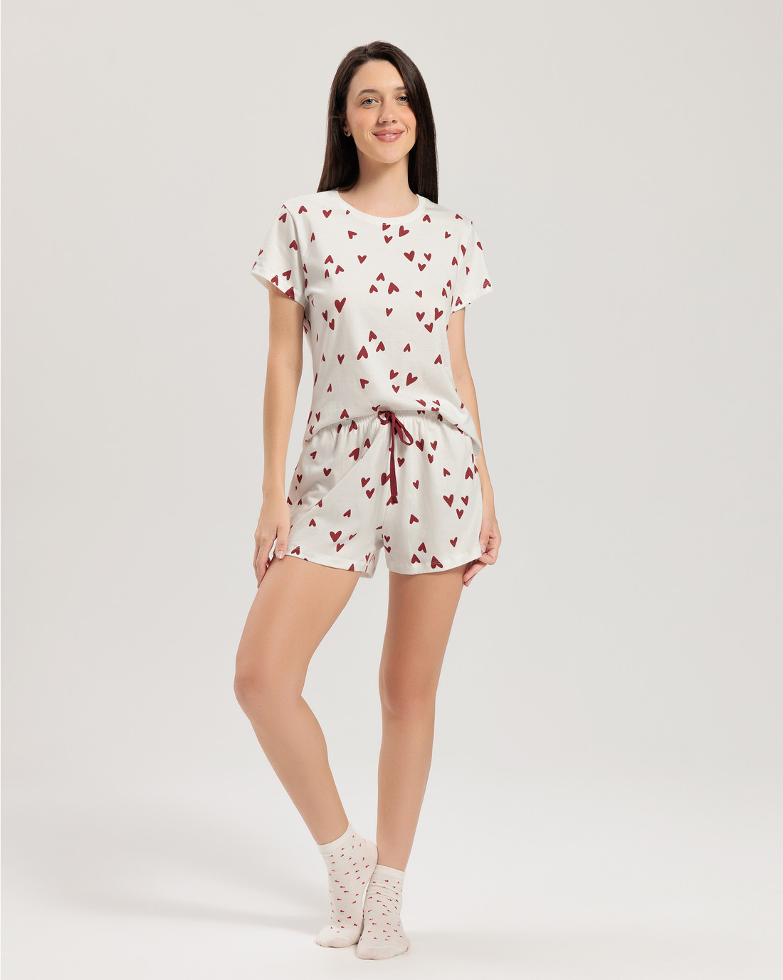 Pijama Feminino Manga Curta Com Shorts