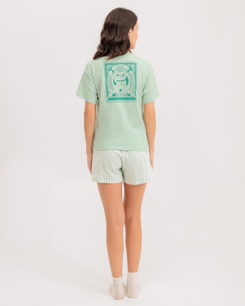 Pijama Feminino Manga Curta Com Shorts Pijama Feminino Manga Curta Com Shorts